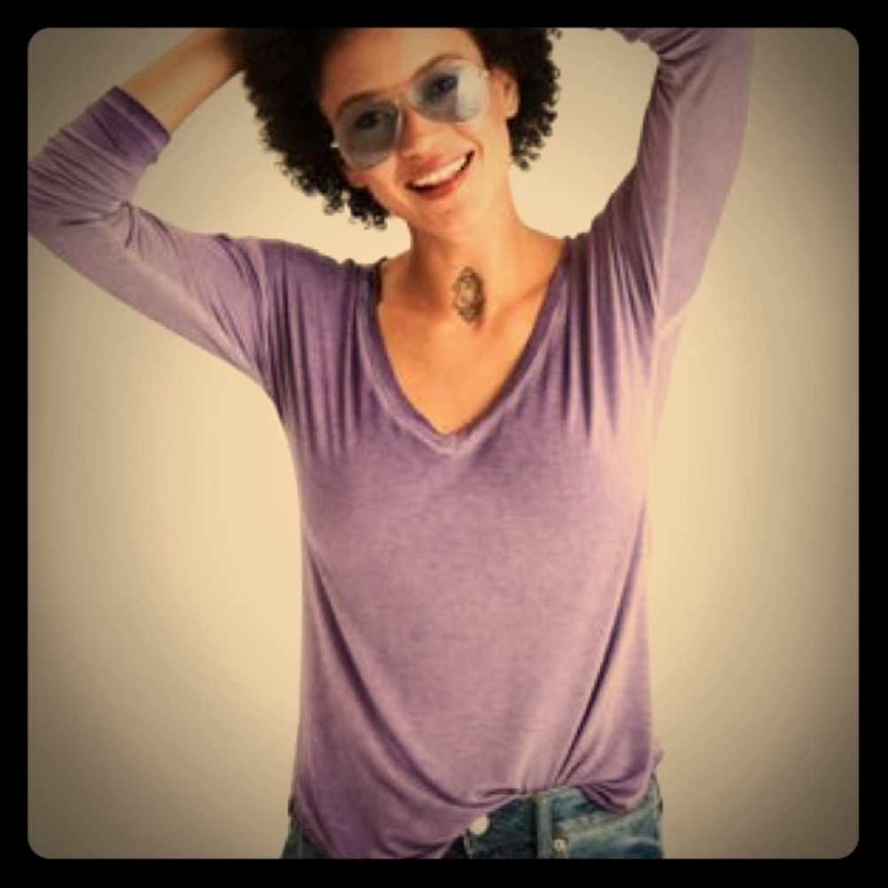 AEO SOFT & SEXY Lavender Long Sleeve Shirt